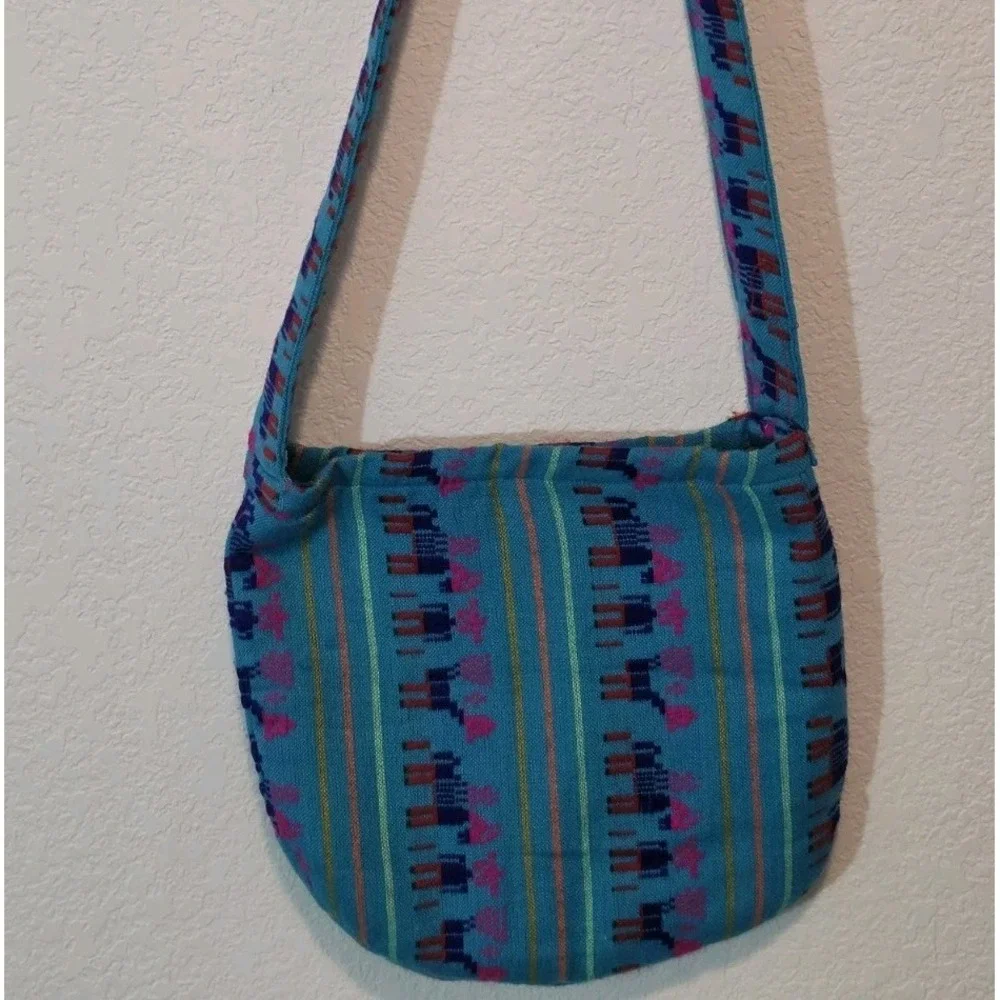 Boho Hippie Festival Crossbody Bag Made in Mexico Turquoise Pink Green